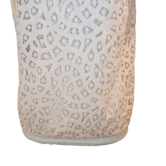 Loft Chic Lace Blouse - Peach Sz: SP Cotton Blend - Picture 3 of 11